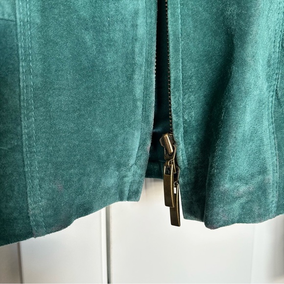 NWOT Casual Corner Teal Leather Suede Jacket size S - Picture 9 of 11